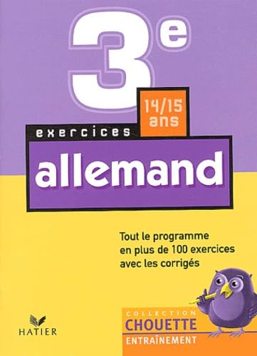 Chouette entraînement : Allemand, 3e - 13-14 ans, exercices avec les corrigés book