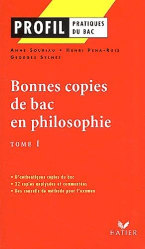 Profile, tome 1 : Bonne copies de bac en philosophie book