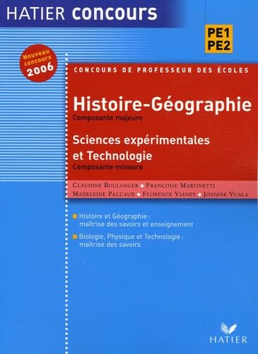 Histoire et Géographie, Composante majeure: Sciences expérimentales et technologie, Composante mineure Books