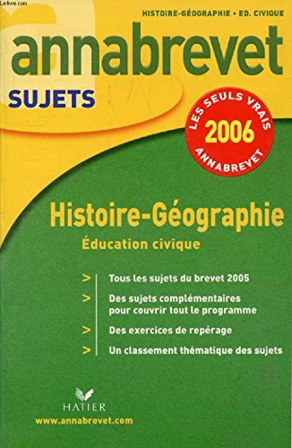 Annabrevet 2006 Histoire-géographie Education civique book