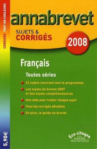 Français Brevet toutes séries: Sujets et corrigés book