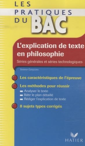 L'explication de texte en philosophie book