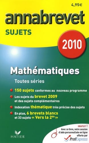 Mathématiques: Annabrevet Sujets 2010 book