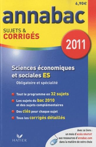 Sciences économiques et sociales: Sujets et corrigés 2011 book