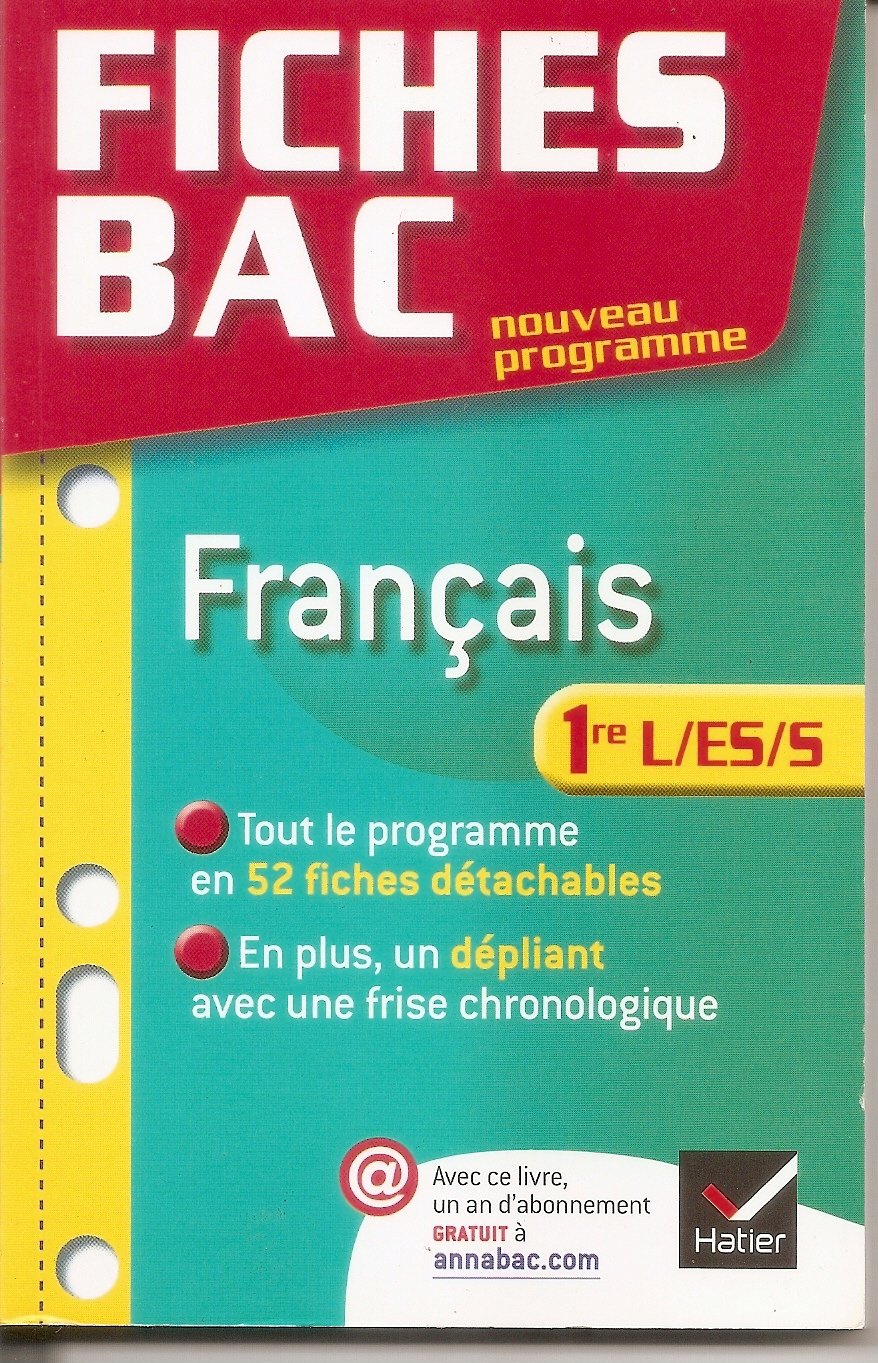 Fiches bac Français 1e L/ES/S book