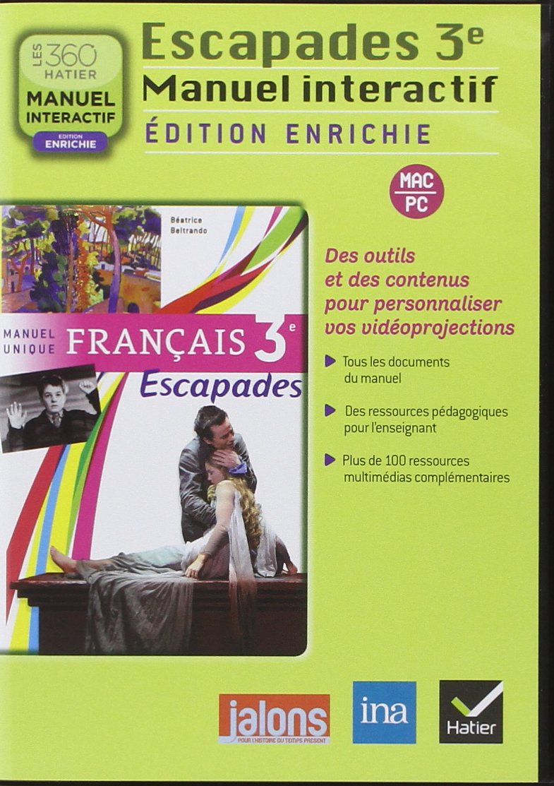 Escapades francais 3e ed. 2012 - cdrom manuel interactif edition enrichie classe - ne peut etre vend book