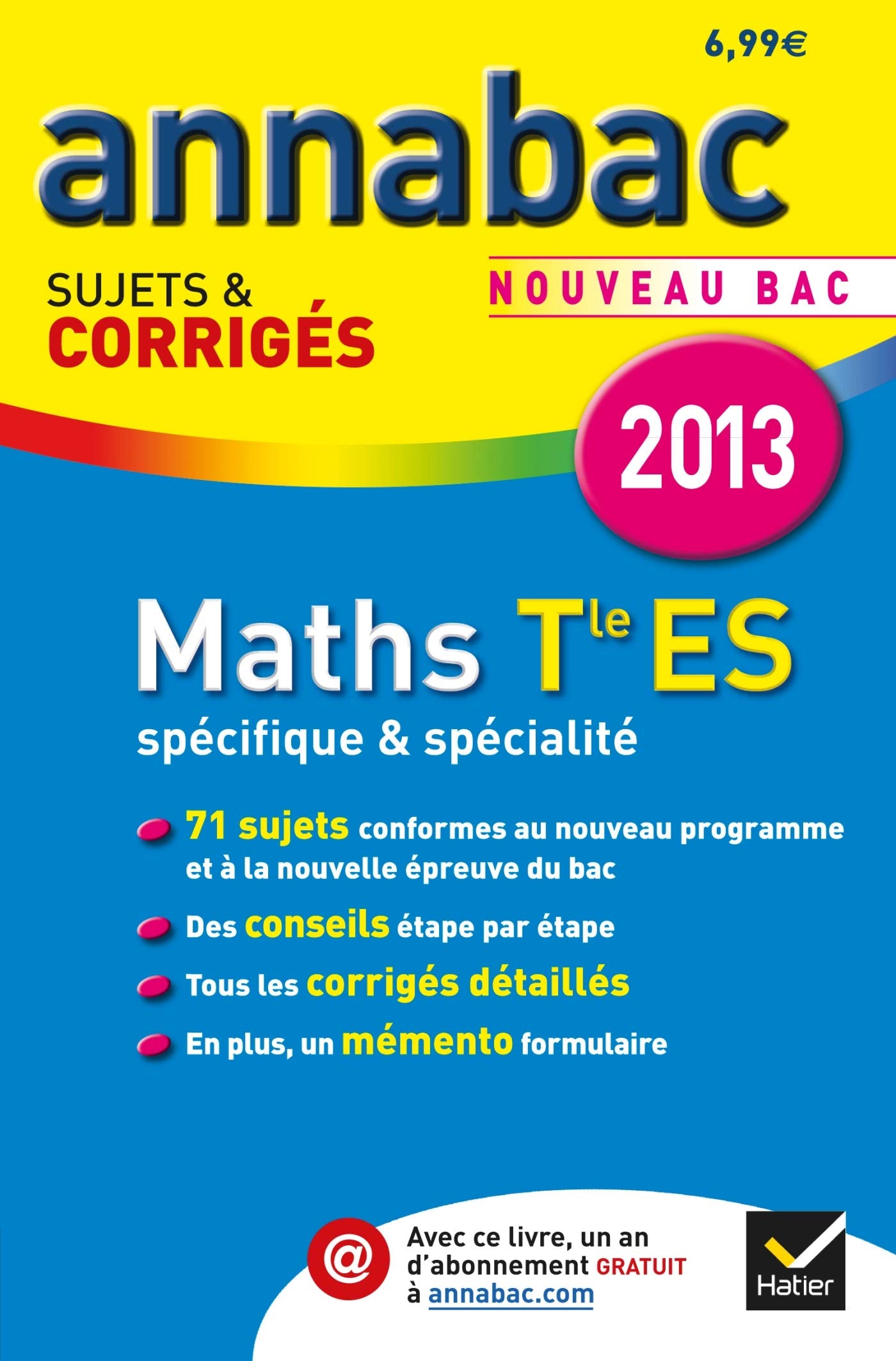 Mathématiques Tle ES spécifique & spécialité: Sujets et corrigés book
