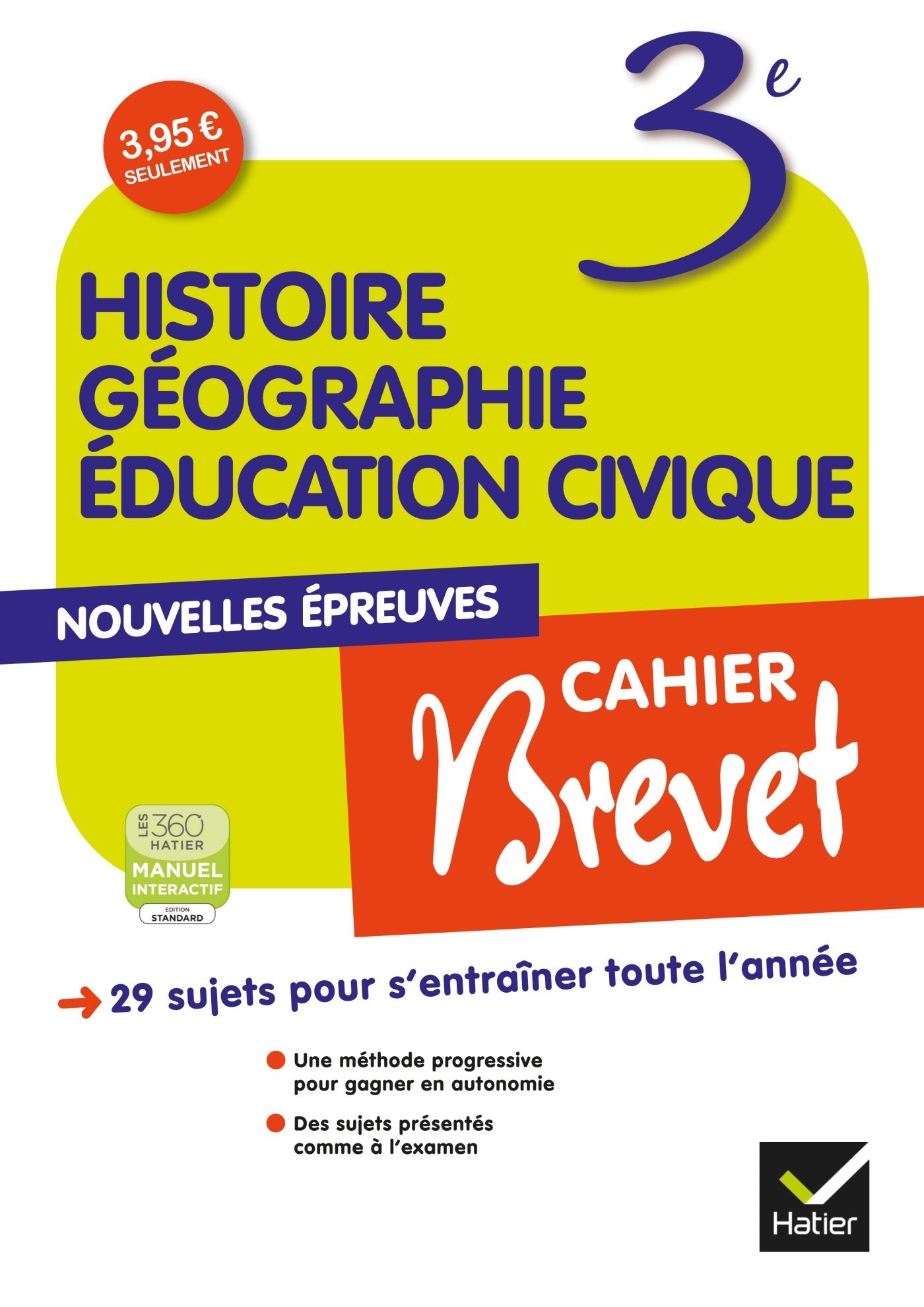 Histoire géographie éducation civique 3e: Cahier brevet book