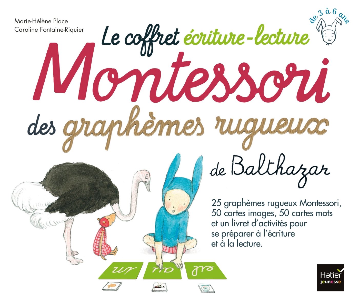 Le coffret écriture-lecture Montessori des graphèmes rugueux de Balthazar: Contient : 25 graphèmes rugueux, 50 cartes images, 50 cartes mots et un livret d'activités Children's books