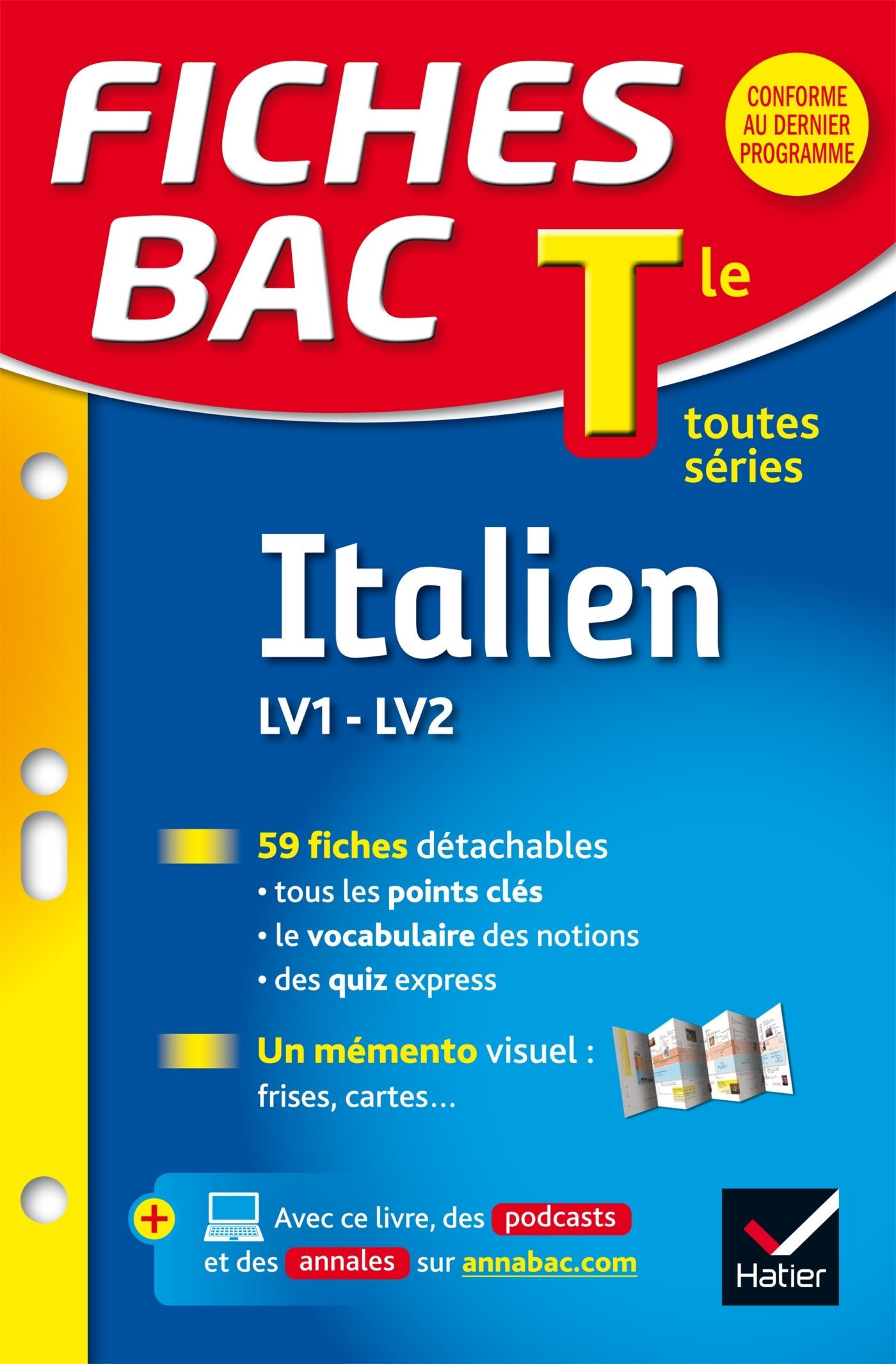 Fiches Bac Terminale: Italien Lv1 Lv2 Terminale Toutes Series Foreign Languages ​​& Dictionaries
