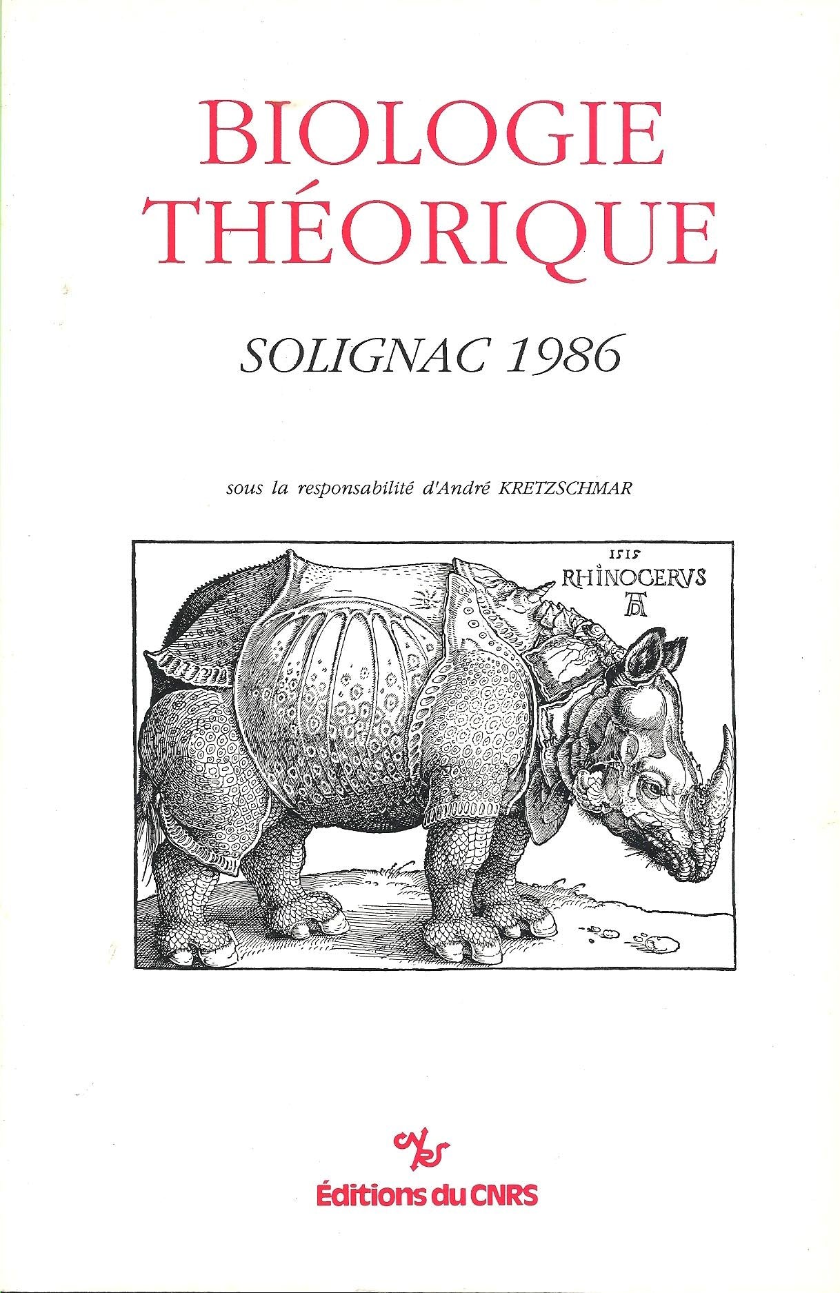 Biologie théorique Solignac, 1986 book