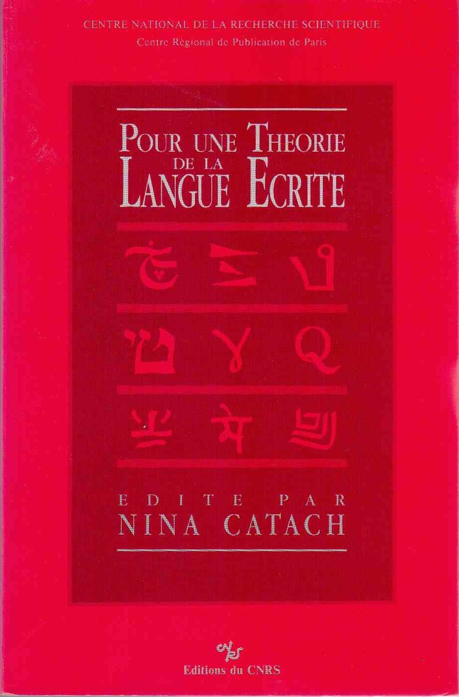 Product Image: Pour une theorie de la langue ecrite