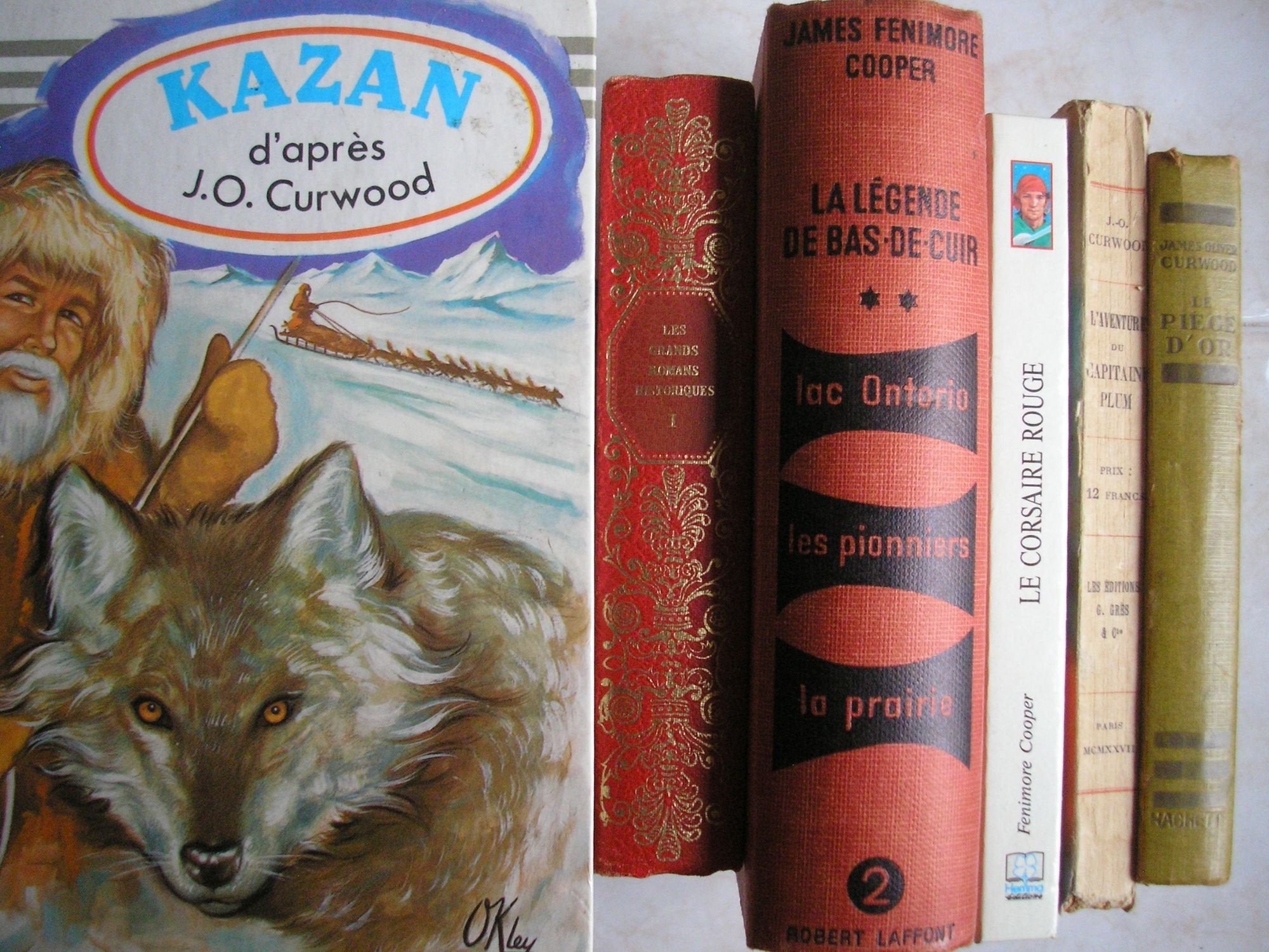 curwood / cooper - lot 6 livres : l'aventure du capitaine plum - le corsaire rouge - le piege d'or - la légende de bas de cuir T2 lac ontario , les pionniers , la prairie - kazan - l'espion épisode de la guerre d'indépendance book