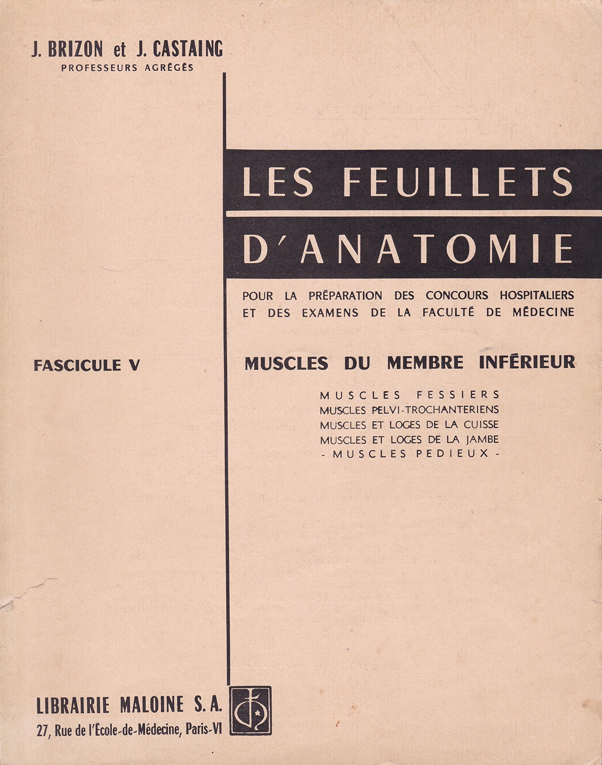 Les Feuillets d'anatomie, fascicule 5 : Muscles du membre inférieur book