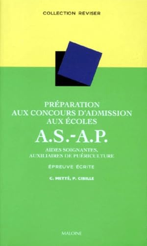 Préparation au concours d'admission aux écoles d'aides-soignantes-auxiliaires de puériculture : Epreuve écrite book
