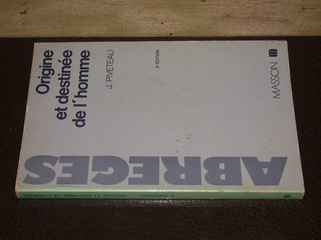 Origine et destinée de l'homme book