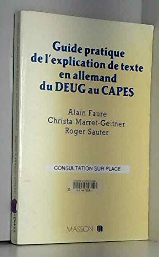 Product Image: Guide pratique de l'explication de texte en allemand