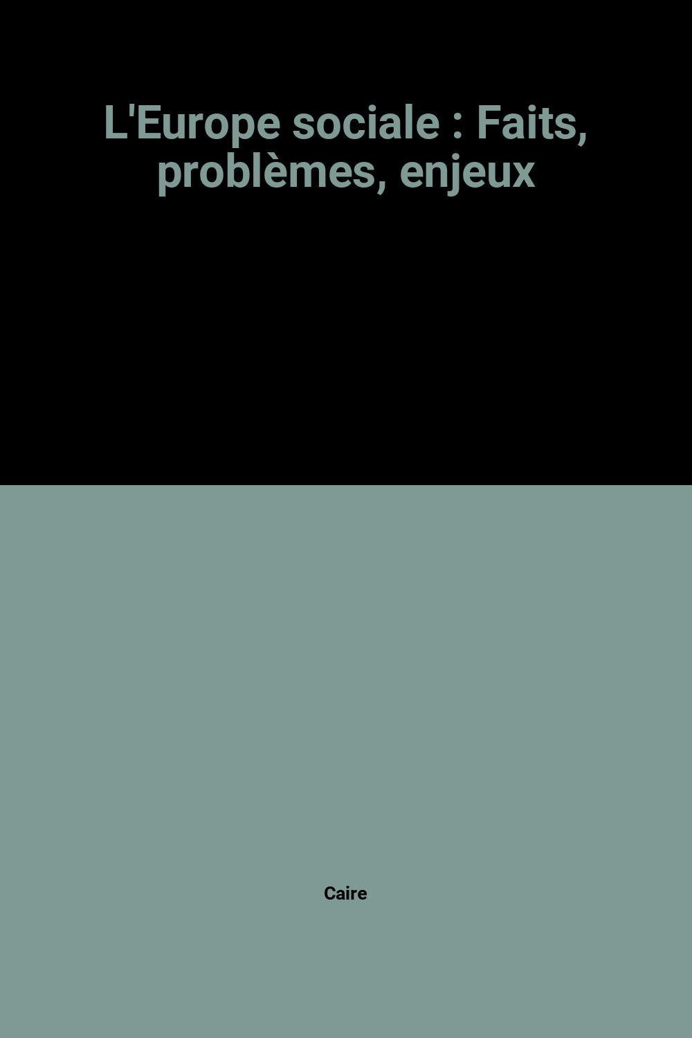 L'Europe sociale: Faits, problèmes, enjeux book