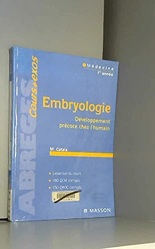 Embryologie : Développement précoce chez l'humain book