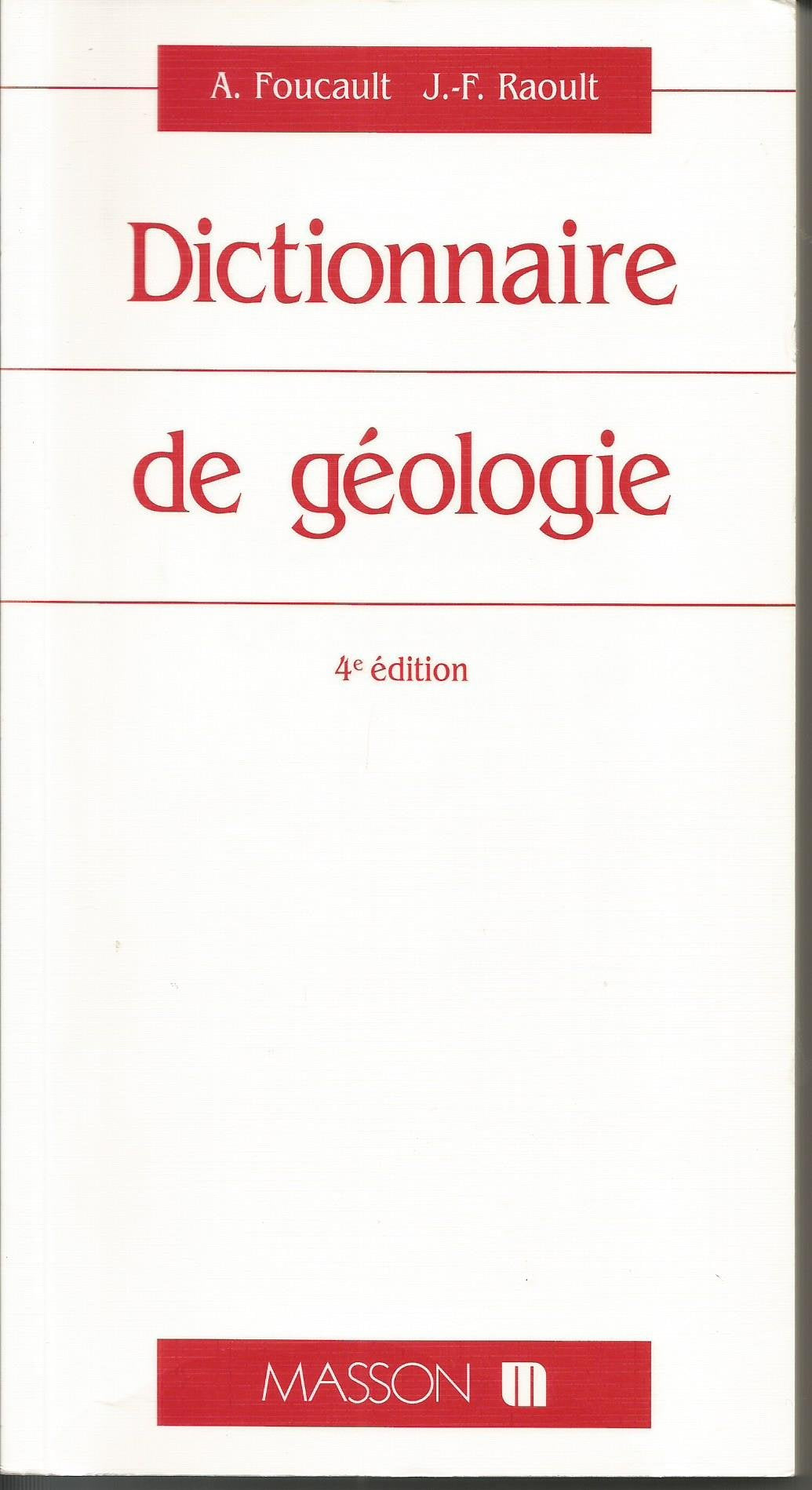 Dictionnaire De Geologie. 4eme Edition book