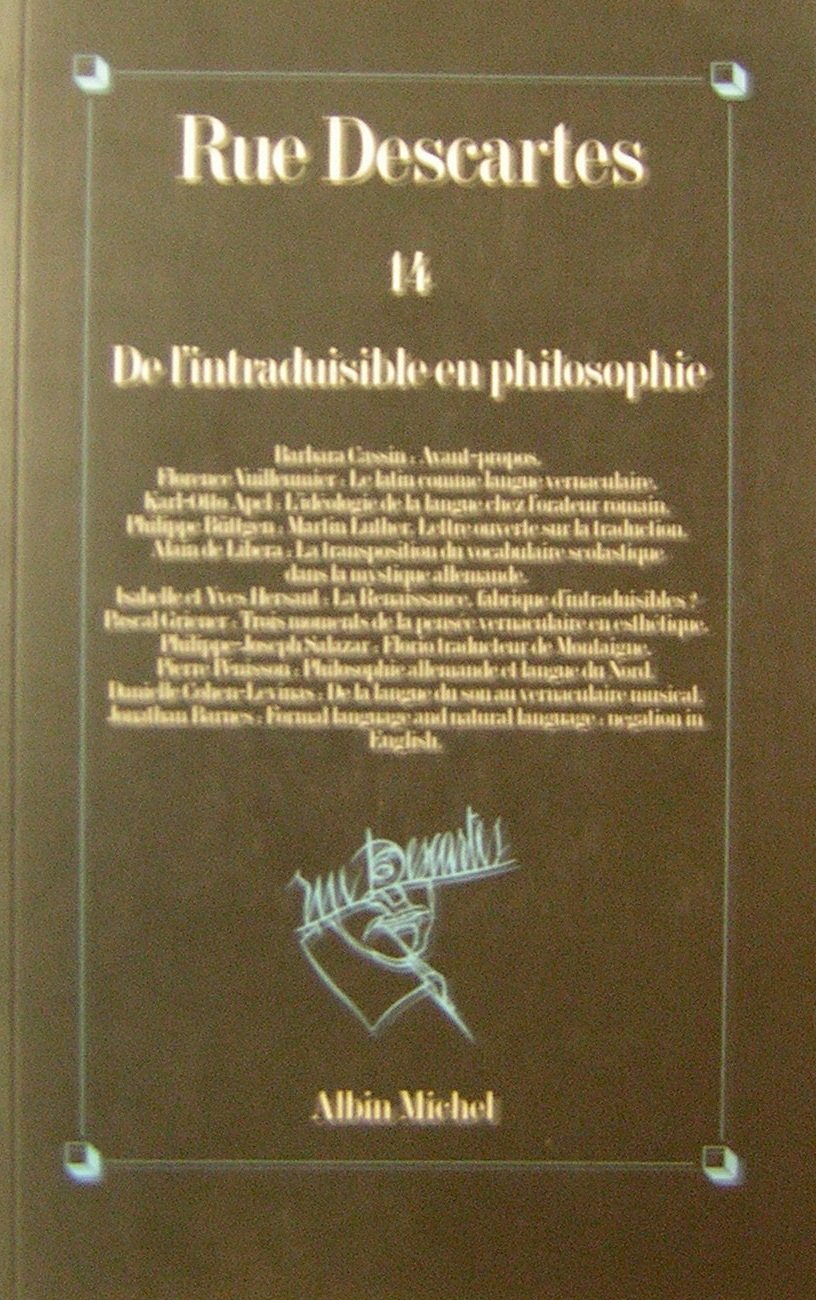 R14-de l intraduisible en philosophie (Revue Rue Descartes) Books