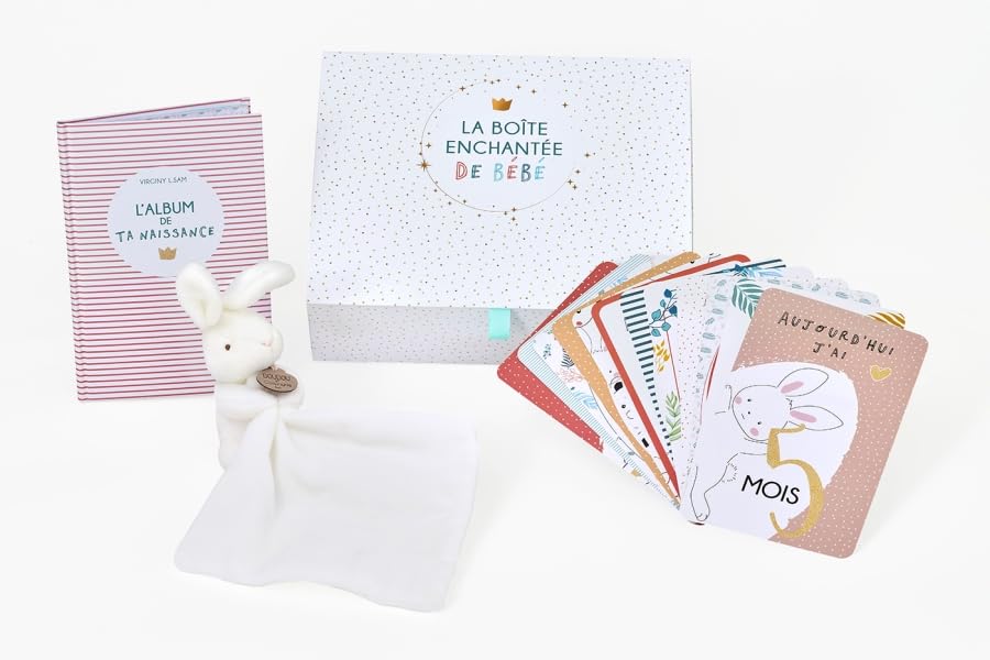 La Boîte enchantée de bébé: Coffret avec 1 doudou, 1 album et des cartes étapes Living & Furnishing