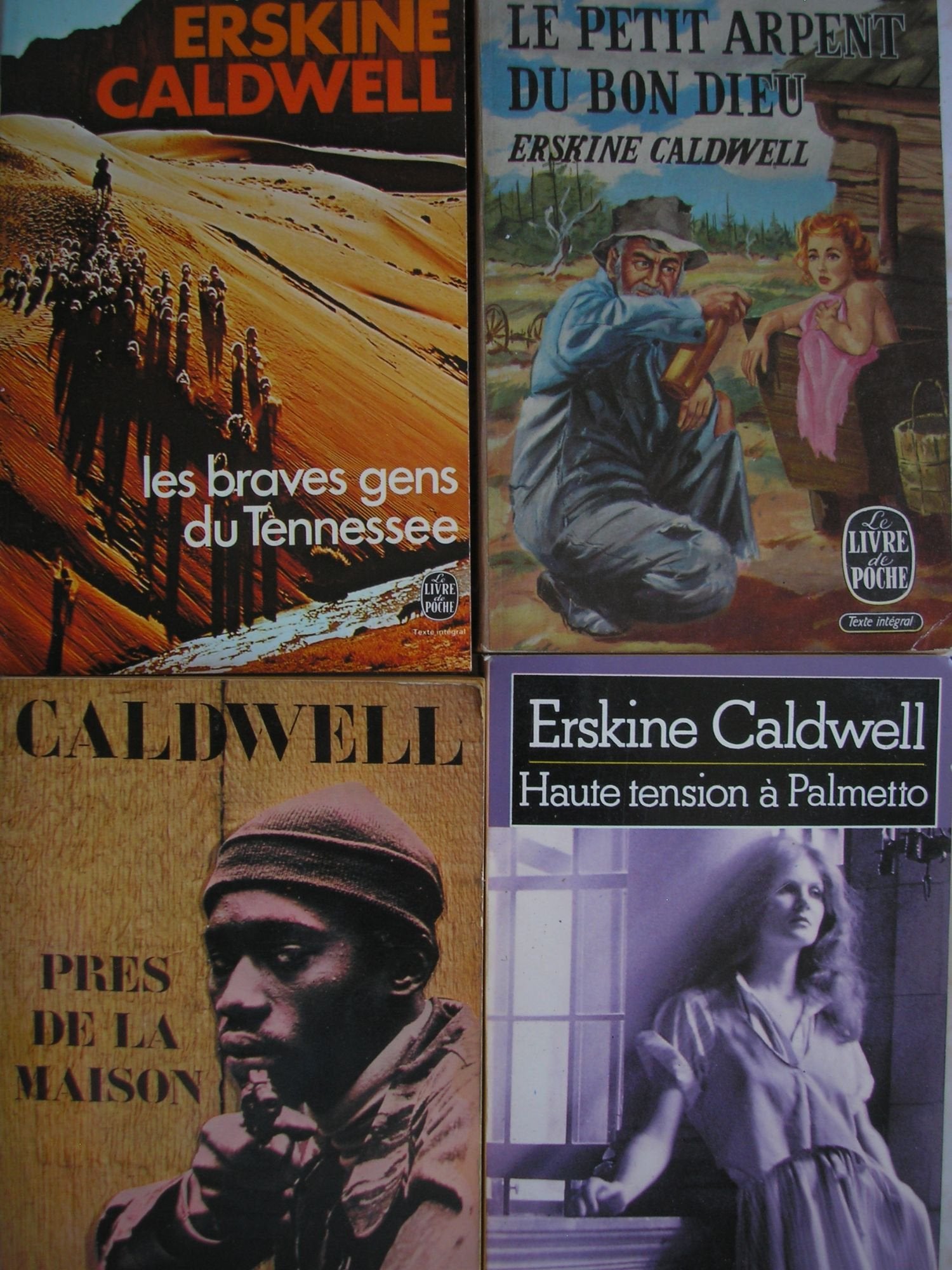 erskine caldwell - lot 4 livres : prés de la maison - haute tension a palmetto - le petit arpent du bon dieu - les braves gens du tennessee book