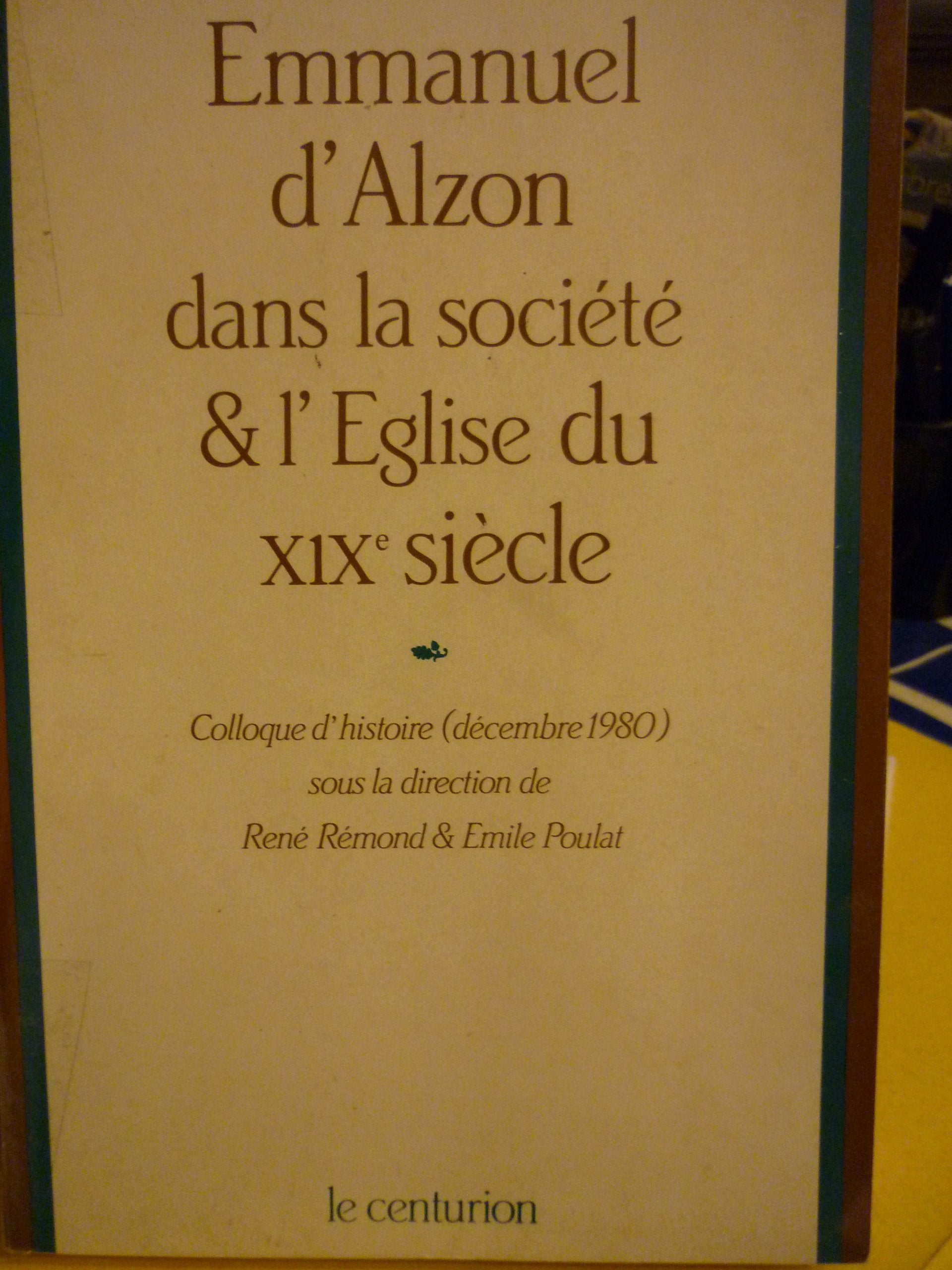 Emmanuel d'Alzon dans la société et l'église du 19e siècle book
