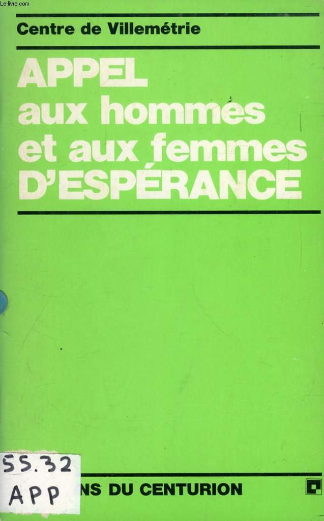 Appel aux hommes et aux femmes d'espérance book