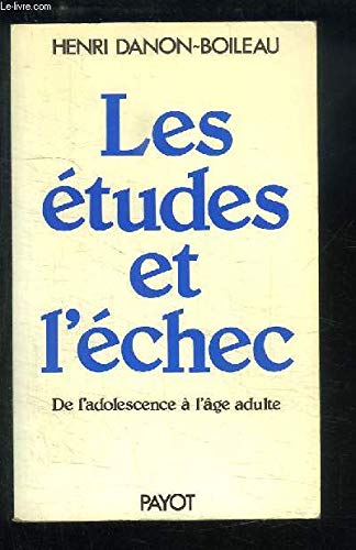 Les études et l'échec : de l'adolescence à l'âge adulte book