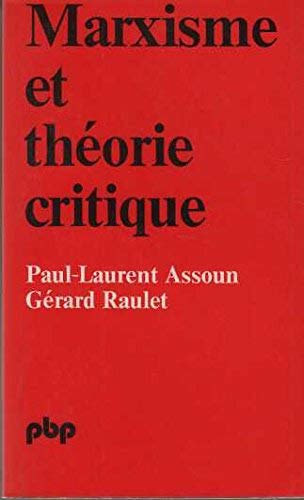Marxisme et theorie critique (P B P) Books