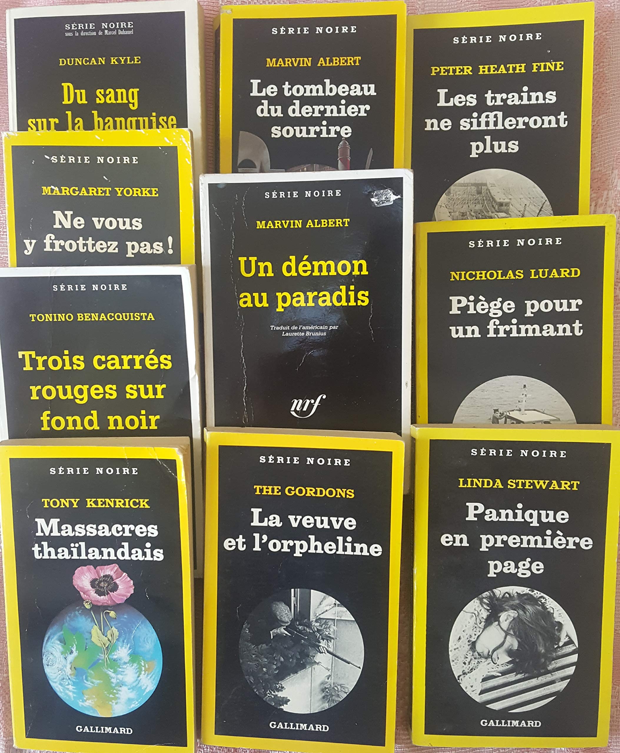 lot 10 livres collection série noire : une valse au texas - la fosse est pleine - espion es tu la ? - chabanais chez les zoulous - l'amour en miettes - le concasseur - la danse du sabre - le bavard silencieux - les rails sont rouges - noel au balcon dvd