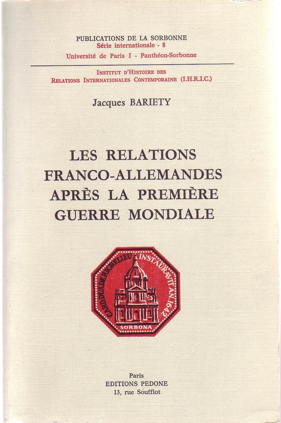 Les Relations franco-allemandes après la 1re guerre mondiale Books
