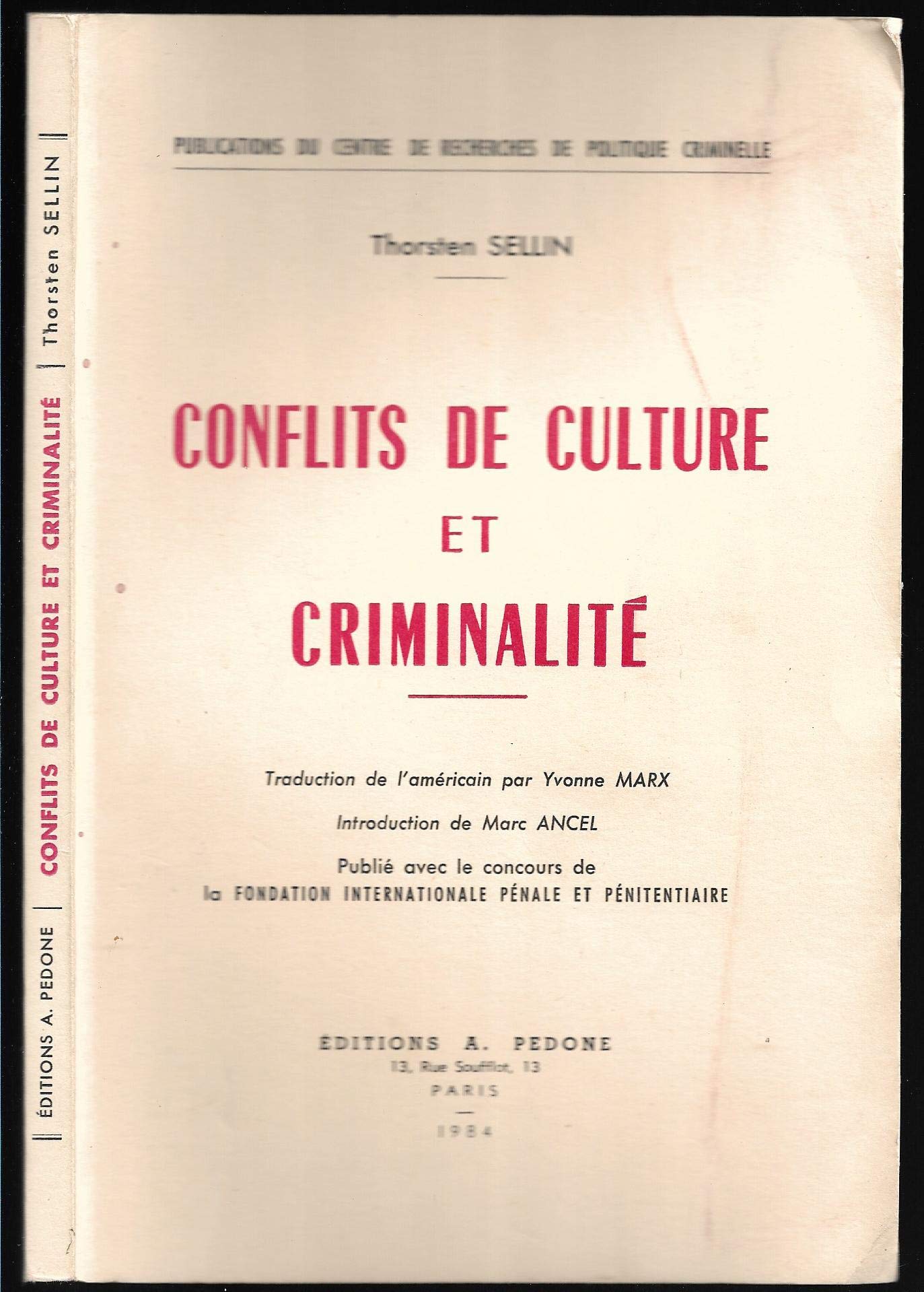 Conflits de culture et criminalité book