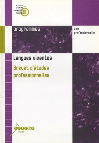 Langues vivantes, Brevet d'études professionnelles book