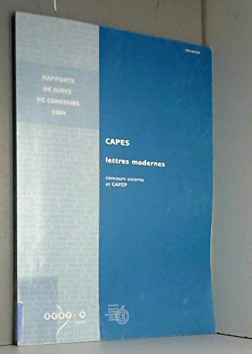 CAPES 2004 Lettres modernes: Concours externe et CAFEP Books