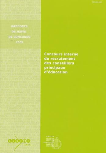 Concours interne de recrutement des conseillers principaux d'éducation Books