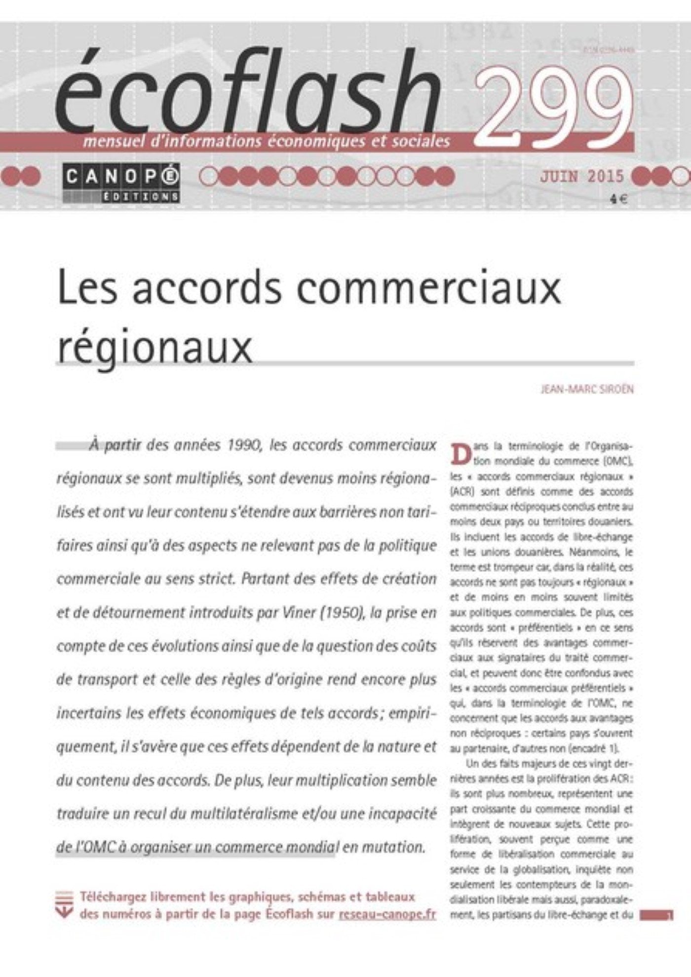 Ecoflash 299 : les Accords Commerciaux Regionaux book