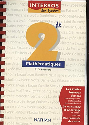 Mathématiques, classe de seconde, classes de premières et terminales, séries ES, L, S (Horaires, objectifs, programmes, instructions) book
