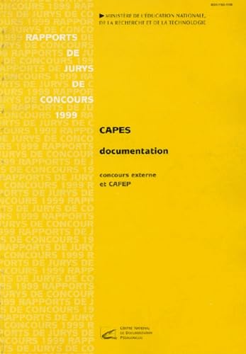 CAPES externe et CAFEP Documentation: Rapports de jurys de concours 1999 book