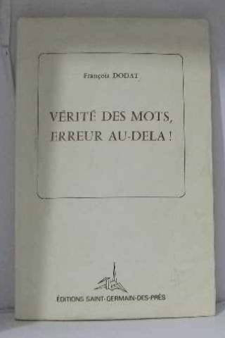Vérité des mots, erreur au-delà Books