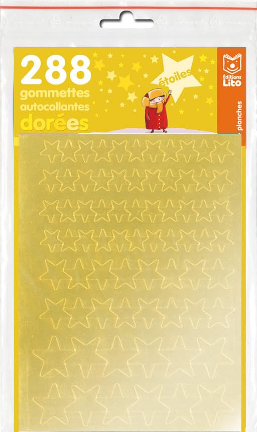 288 gommettes autocollantes or pochette 4 f. ( périmé ) Books