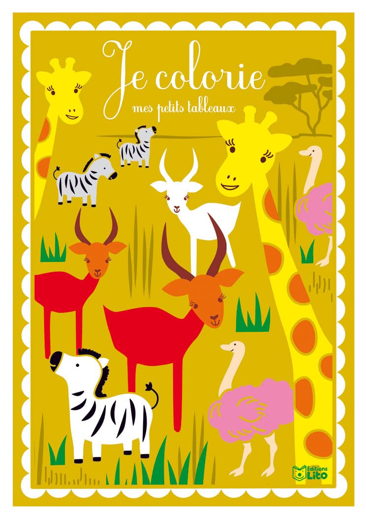 Mes petits tableaux à colorier: Dans la savane - Dès 5 ans book
