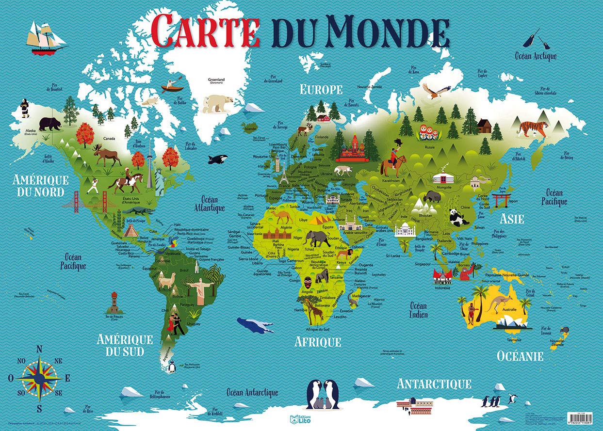 Mes posters d'école: Carte du monde - Dès 7 ans Books