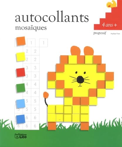 Autocollants mosaiques progressifs : 4 ans + : le lion Leisure & Fun