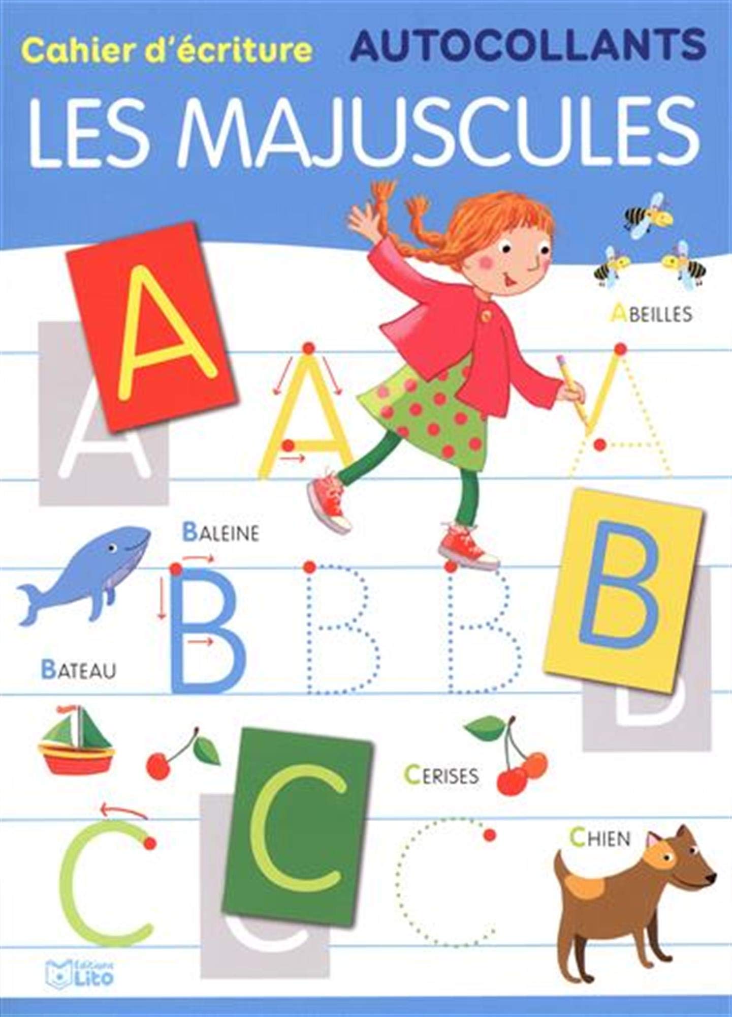 Cahier d'écriture avec les autocollants: Les majuscules - Dès 5 ans book