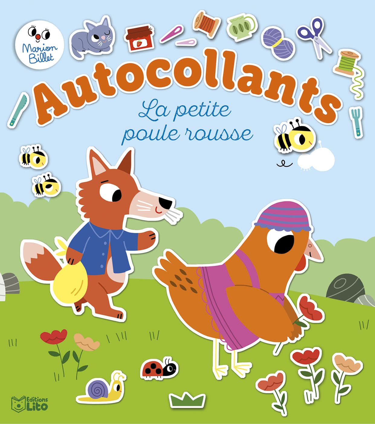 Mes contes préférés en autocollants - La petite poule rousse book