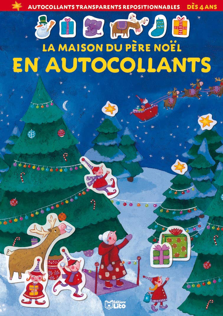La maison du Père Noël en autocollants book