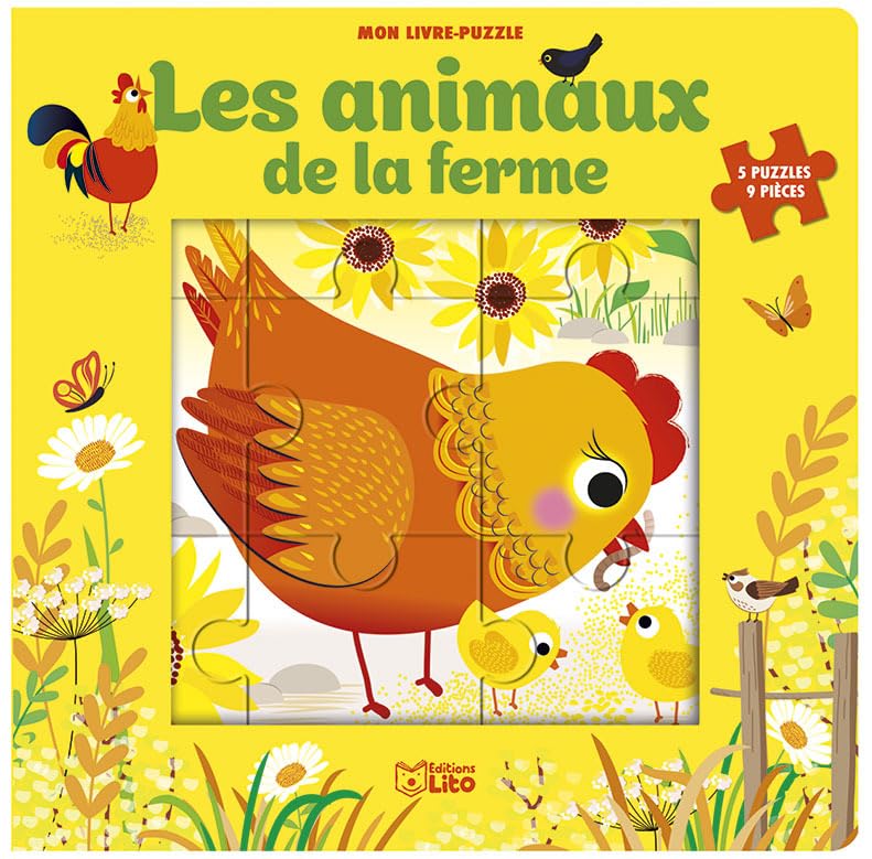 Les animaux de la ferme: 5 puzzles 9 pièces Books