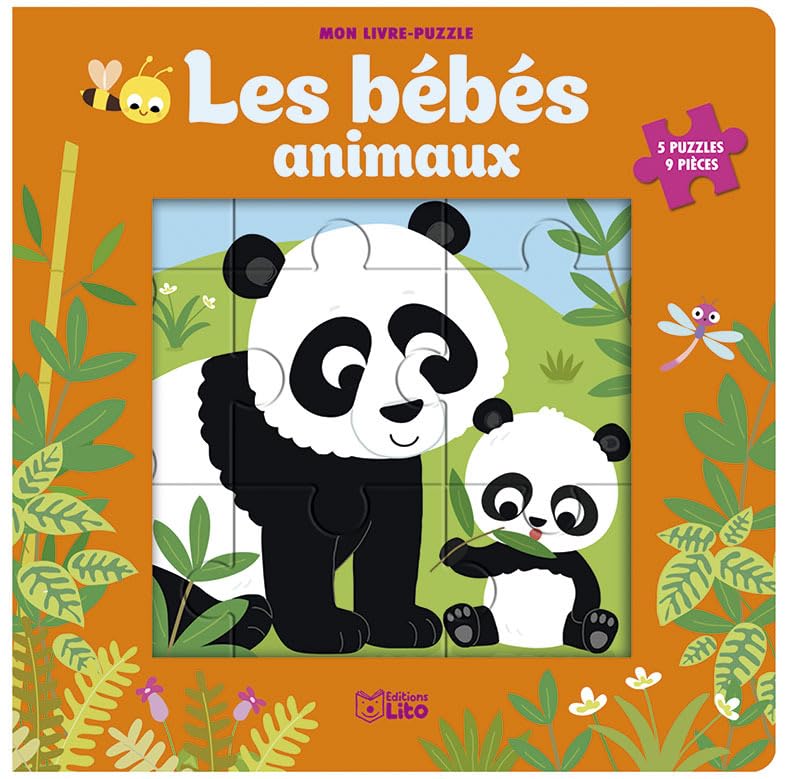 Les bébés animaux: 5 puzzles 9 pièces book